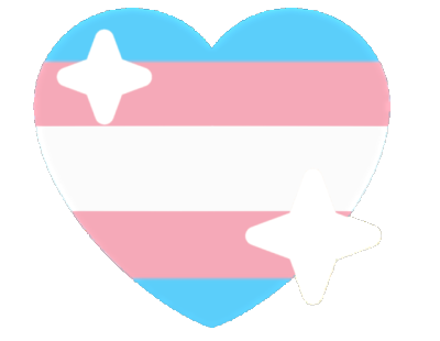 Transgender Flag in a Heart Shape with Sparkles